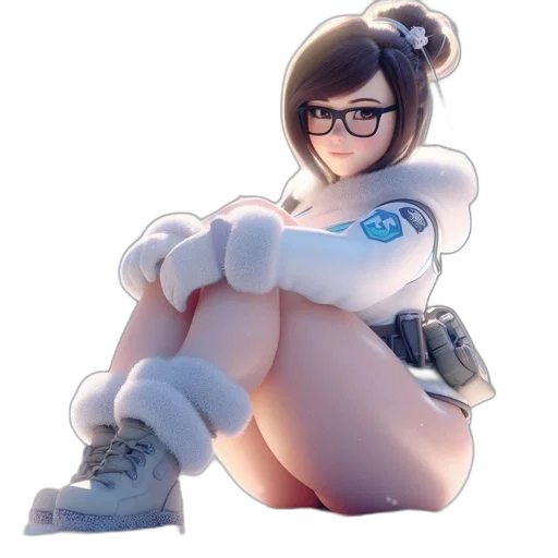 robot, staff, dress, weapon, concept art, anime, 3d render, cartoon transparent PNG cut-out