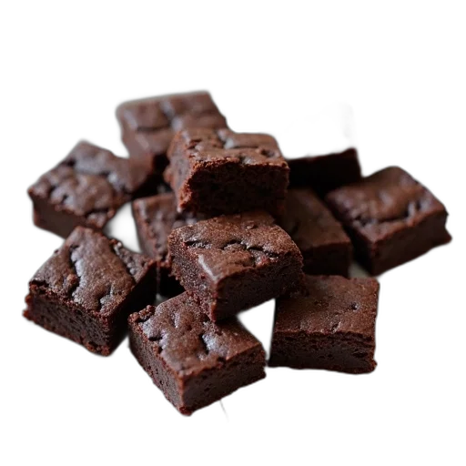 food, plate, variety, small, square-shaped, dark-colored, baked, goods transparent PNG cut-out
