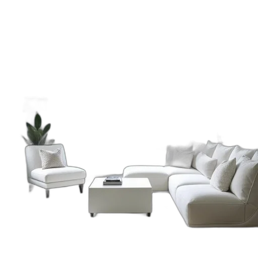 furniture, 3d render, photorealistic, concept art, monochrome, earth tones, pastel, green transparent PNG cut-out