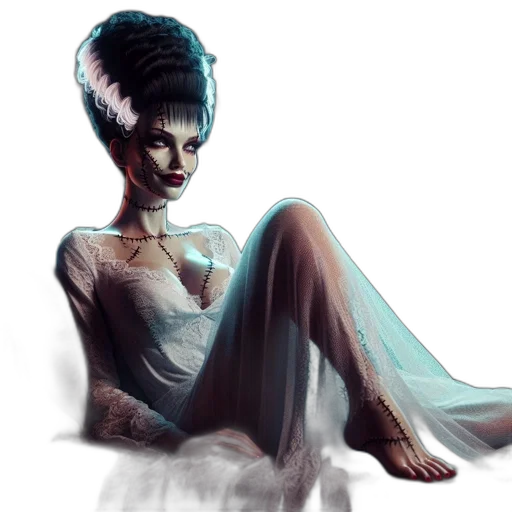 crown, dress, creature, hair, concept art, fantasy art, photorealistic, comic book art transparent PNG cut-out