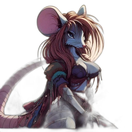 staff, animal, concept art, fantasy art, watercolor, cyberpunk, pastel, blue transparent PNG cut-out
