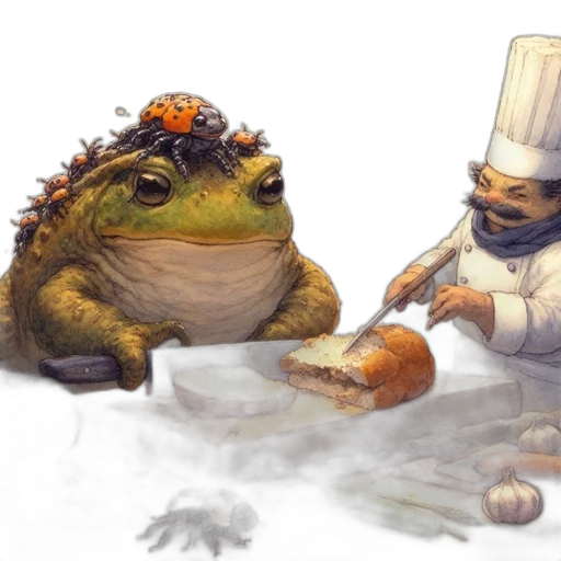 food, creature, animal, hat, concept art, photorealistic, fantasy art, oil painting transparent PNG cut-out