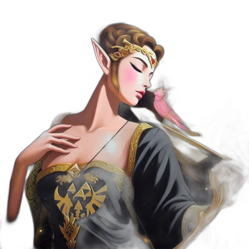 dress, crown, jewelry, mask, fantasy art, concept art, watercolor, oil painting transparent PNG cut-out