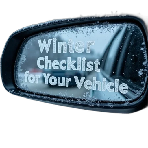 car, close-up, rearview, mirror, words, winter, checklist, vehicle transparent PNG cut-out