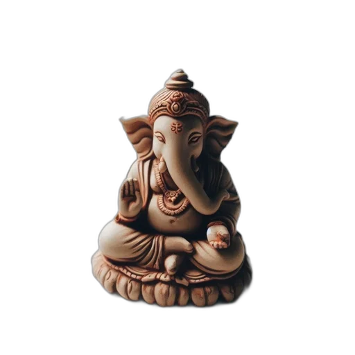 3d render, photorealistic, statue, lord, ganesha, featuring, elephantine, form transparent PNG cut-out