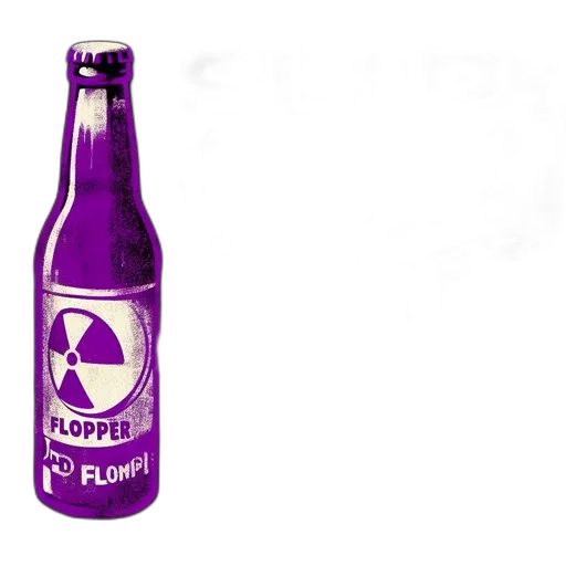 bottle, weapon, vaporwave, 3d render, concept art, stylized, poster, features transparent PNG cut-out