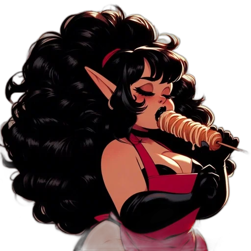 concept art, comic book art, fantasy art, cartoon, dark, animated, character, curly transparent PNG cut-out