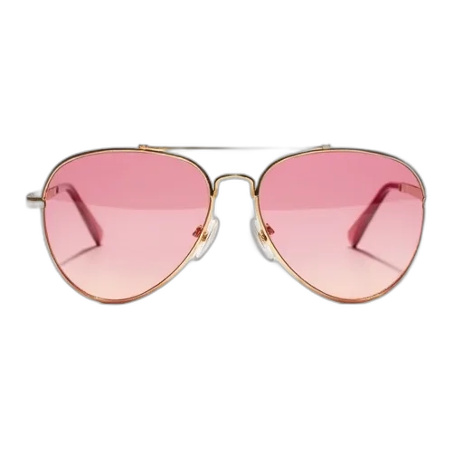 pastel, pair, sunglasses, gold, frame, pink, lenses, have transparent PNG cut-out