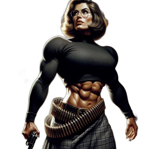 concept art, comic book art, cyberpunk, photorealistic, woman, short, hair, glasses transparent PNG cut-out