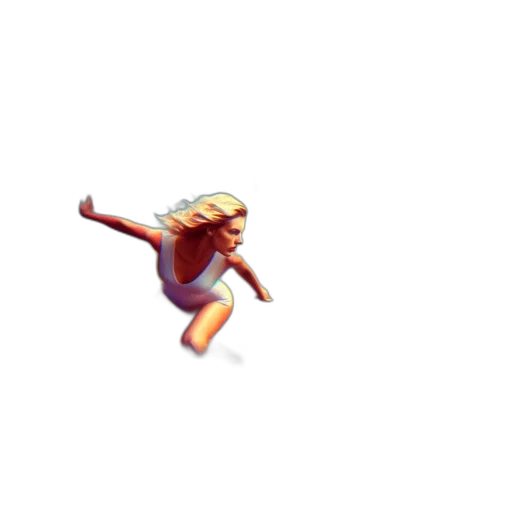 hair, pixel art, woman, surfs, vivid, bi-colored, wave, near transparent PNG cut-out