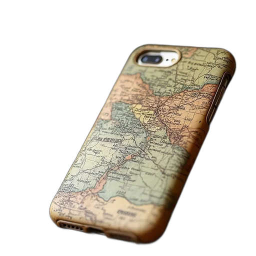earth tones, antique, map, phone, cases transparent PNG cut-out