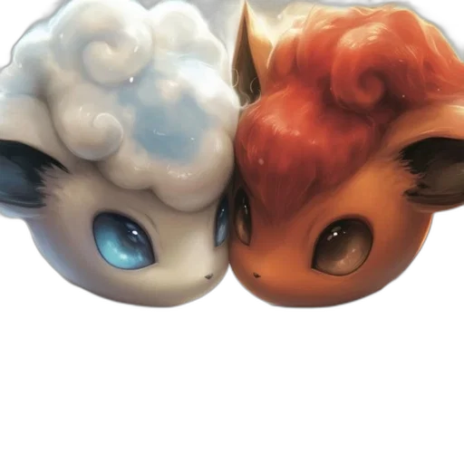 mask, concept art, 3d render, fantasy art, watercolor, two, animated, pokémon transparent PNG cut-out