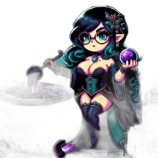 staff, pixel art, fantasy art, concept art, anime, dark, monochrome, blue transparent PNG cut-out