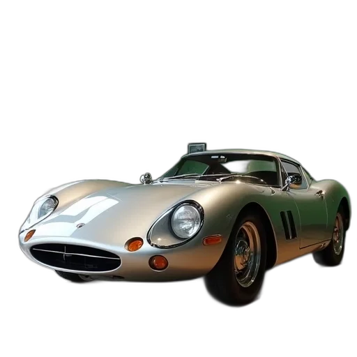 car, 3d render, photorealistic, silver, sports, parked, wooden, floor transparent PNG cut-out