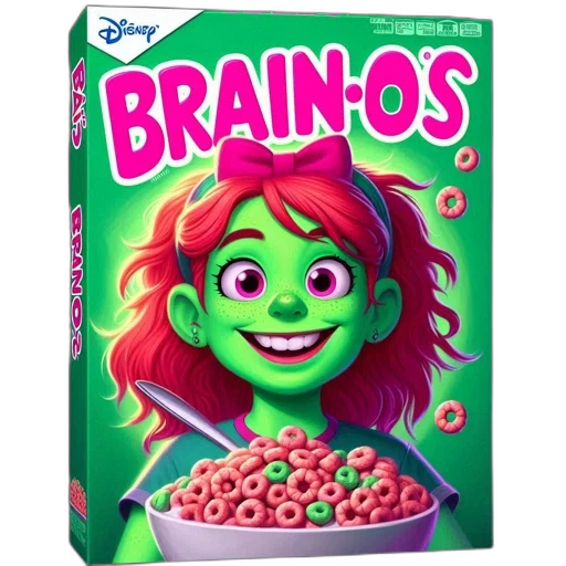 food, creature, concept art, photorealistic, comic book art, 3d render, colorful, cereal transparent PNG cut-out