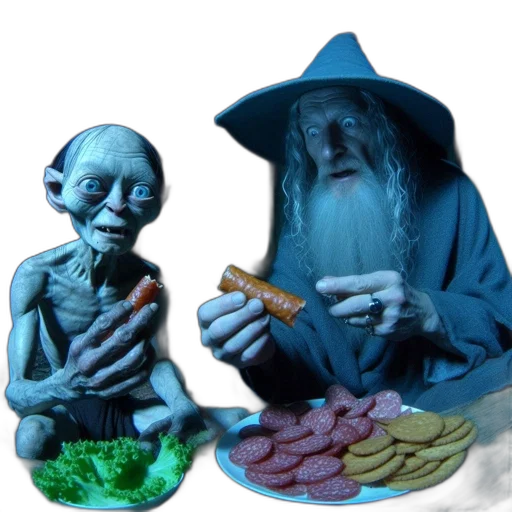 food, concept art, 3d render, fantasy art, two, characters, fantasy, world transparent PNG cut-out