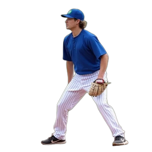 creature, animal, photorealistic, baseball, player, ready, position, field transparent PNG cut-out