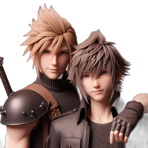 3d render, concept art, fantasy art, two, animated, characters, one, spiky transparent PNG cut-out