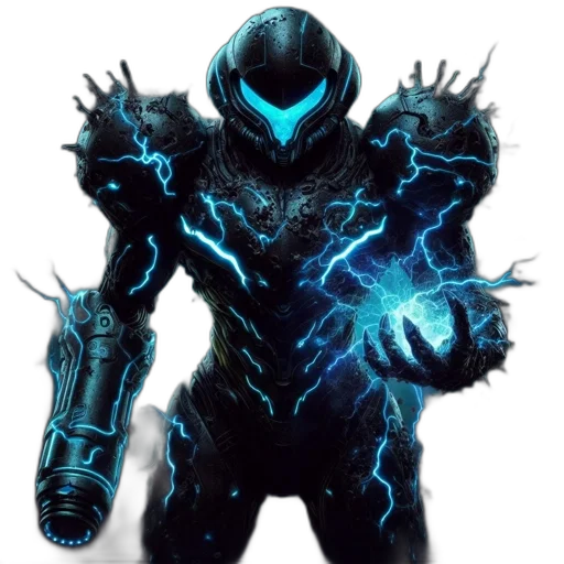 robot, creature, mask, concept art, fantasy art, comic book art, pixel art, blue transparent PNG cut-out