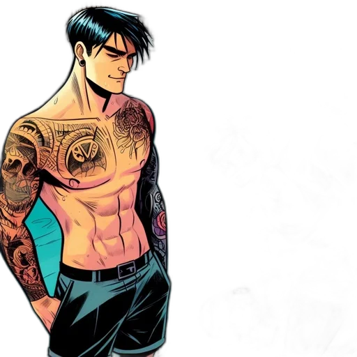 comic book art, cartoon, concept art, two, diverse, animated, characters, one transparent PNG cut-out