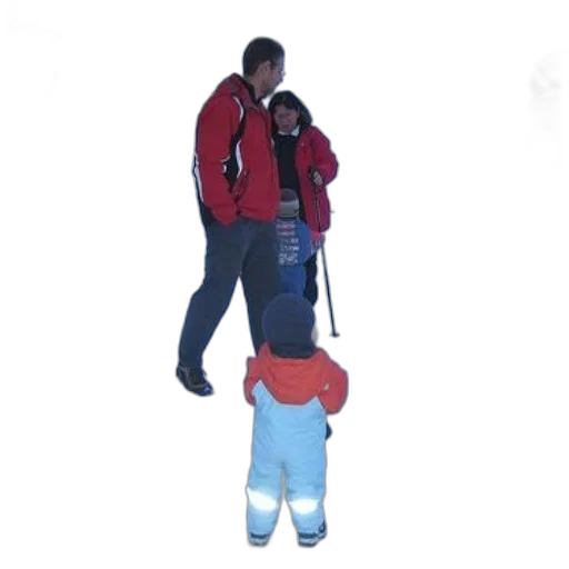 jacket, staff, umbrella, 3d render, outer space, underwater, snow, group transparent PNG cut-out