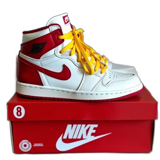 shoes, red, pair, white, nike, air, jordan, sneakers transparent PNG cut-out