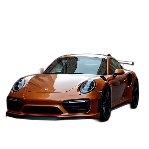 car, photorealistic, 3d render, concept art, copper, colored, porsche, turbo transparent PNG cut-out