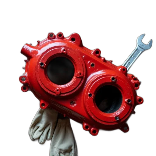 mask, weapon, robot, crown, 3d render, concept art, red, engine transparent PNG cut-out