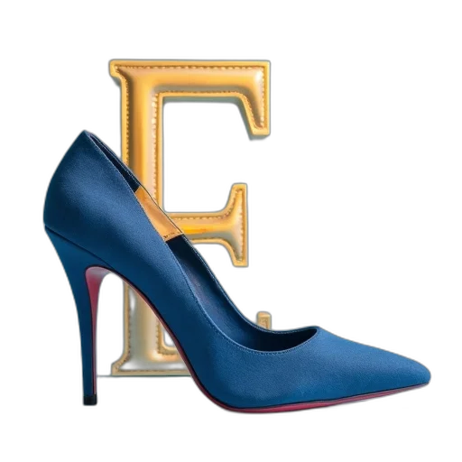 shoes, blue, womens, heels, letter, gold transparent PNG cut-out