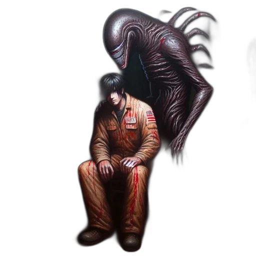 creature, jacket, robot, concept art, pixel art, comic book art, fantasy art, outer space transparent PNG cut-out
