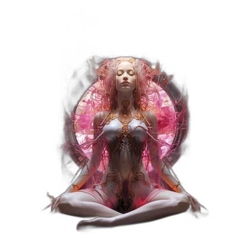 hair, creature, concept art, fantasy art, 3d render, photorealistic, outer space, woman transparent PNG cut-out