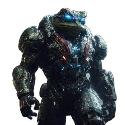 robot, creature, animal, weapon, concept art, 3d render, blue, anthropomorphic transparent PNG cut-out