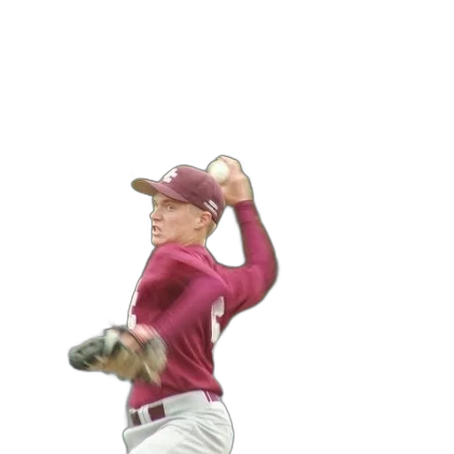 photorealistic, 3d render, cartoon, concept art, baseball, player, maroon, jersey transparent PNG cut-out