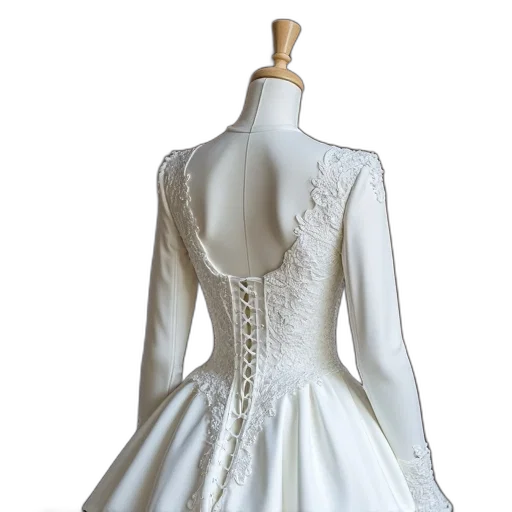 dress, jacket, mannequin, wearing, white, wedding, high, neckline transparent PNG cut-out