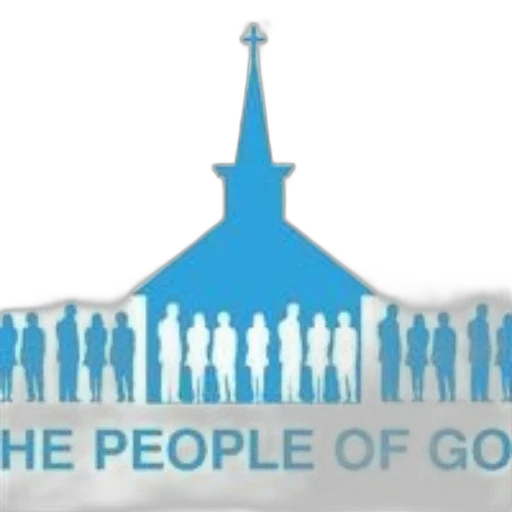 blue, silhouette, people, standing, front, church, text, god transparent PNG cut-out