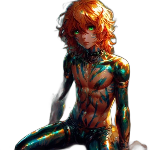 robot, creature, animal, concept art, pixel art, fantasy art, anime, green transparent PNG cut-out