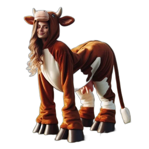 animal, creature, concept art, 3d render, photorealistic, individual, wearing, cow transparent PNG cut-out