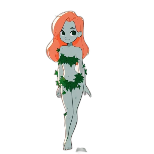 dress, flower, concept art, cartoon, pixel art, fantasy art, underwater, green transparent PNG cut-out