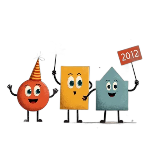 3d render, stylized, illustration, featuring, group, anthropomorphic, characters, celebrating transparent PNG cut-out