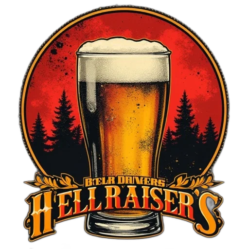 beer, drinkers, hell, raisers, logo transparent PNG cut-out