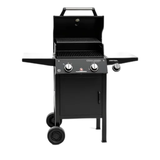 black, gas, grill, lid, grate, displayed, white, background transparent PNG cut-out