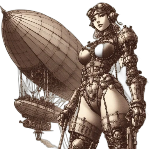 robot, weapon, concept art, comic book art, fantasy art, cyberpunk, outer space, steampunk transparent PNG cut-out