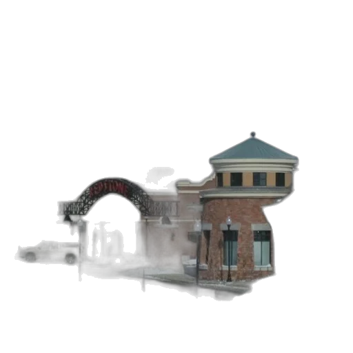 building, car, hat, umbrella, 3d render, concept art, photorealistic, pixel art transparent PNG cut-out