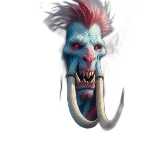 creature, mask, face, hair, concept art, fantasy art, photorealistic, watercolor transparent PNG cut-out