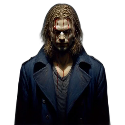 jacket, face, mask, hair, concept art, photorealistic, pixel art, fantasy art transparent PNG cut-out