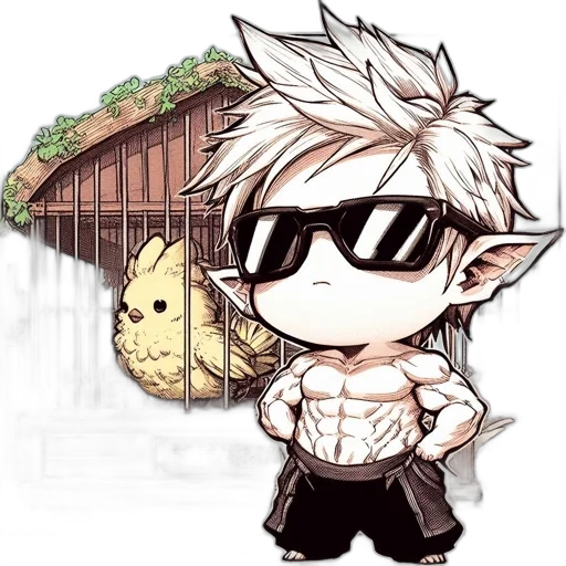 pixel art, cartoon, anime, fantasy art, animated, figure, spiky, white transparent PNG cut-out