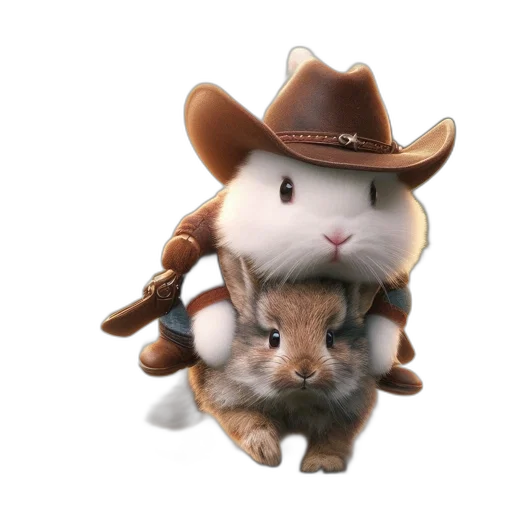 hat, animal, weapon, creature, concept art, photorealistic, 3d render, pixel art transparent PNG cut-out