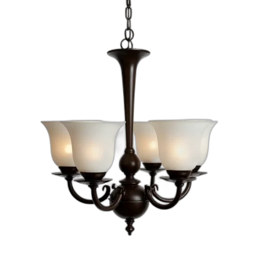 3d render, photorealistic, classic, chandelier, dark, brown, finish, six transparent PNG cut-out