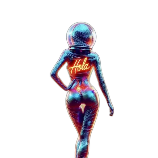 robot, dress, jacket, creature, comic book art, concept art, cyberpunk, vaporwave transparent PNG cut-out