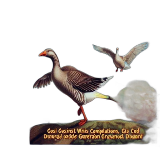 3d render, photorealistic, concept art, album, cover, displays, cartoonish, goose transparent PNG cut-out